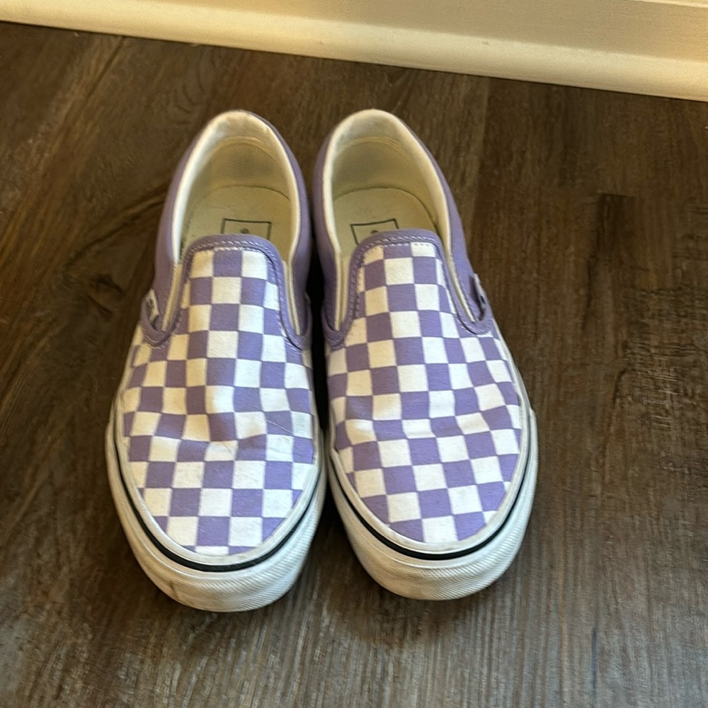 Lilac check Vans